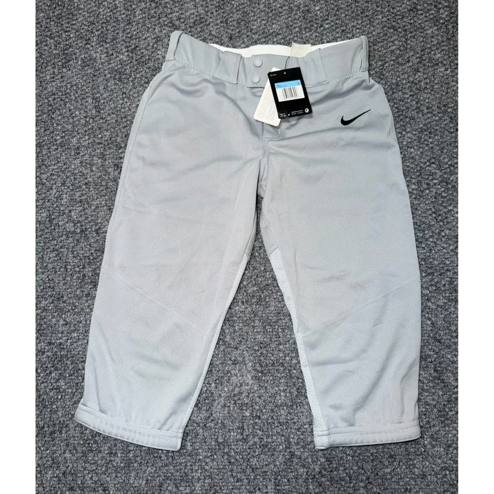 Nike Girls Vapor Select Softball Pants Gray Size Medium Belt Loops New With Tag